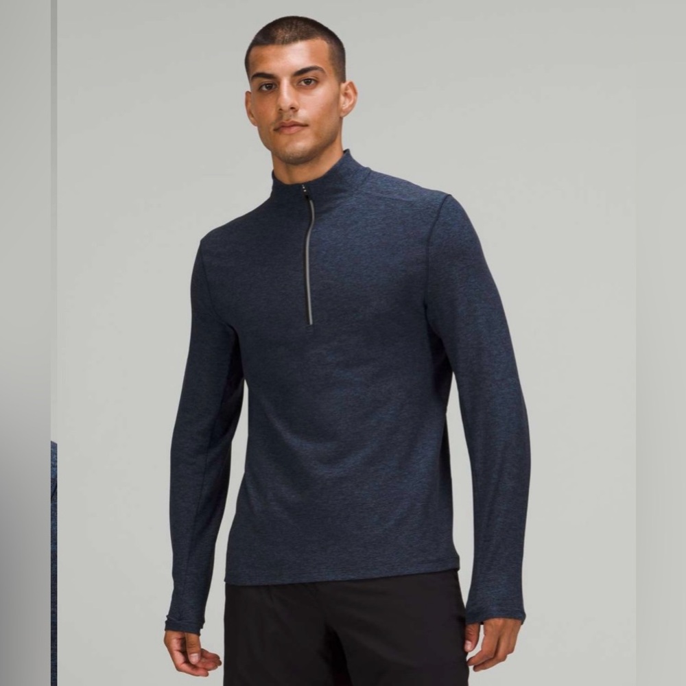 Lululemon Surge Warm Reflective 1/2 Zip Medium Heathered Navy